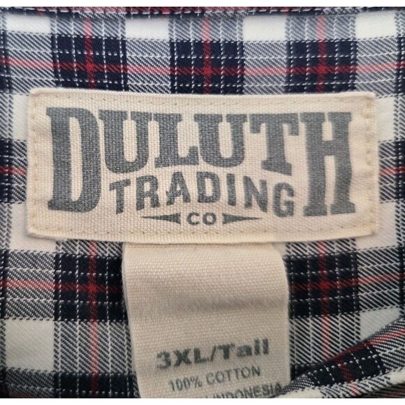 Duluth Trading Shirt Mens 3XLT Wrinkle Fighter Plaid Cotton Button Down Casual - Picture 4 of 7